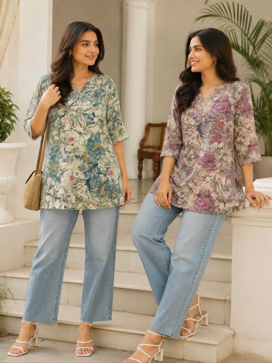 Muslin Short Kurti Set Combo Pack of 2