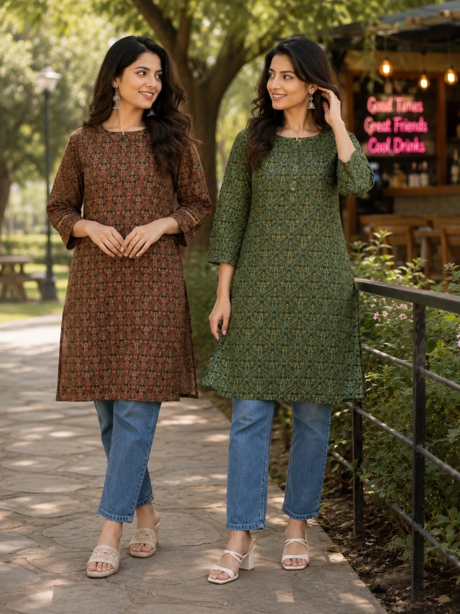 Cotton Long Kurti Combo Pack of 2
