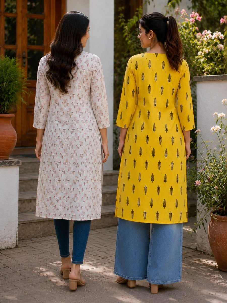 Printed Cotton Kurta Combo for Women