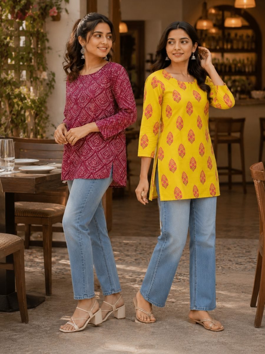 Women's Everyday Wear Cotton Kurti Combo