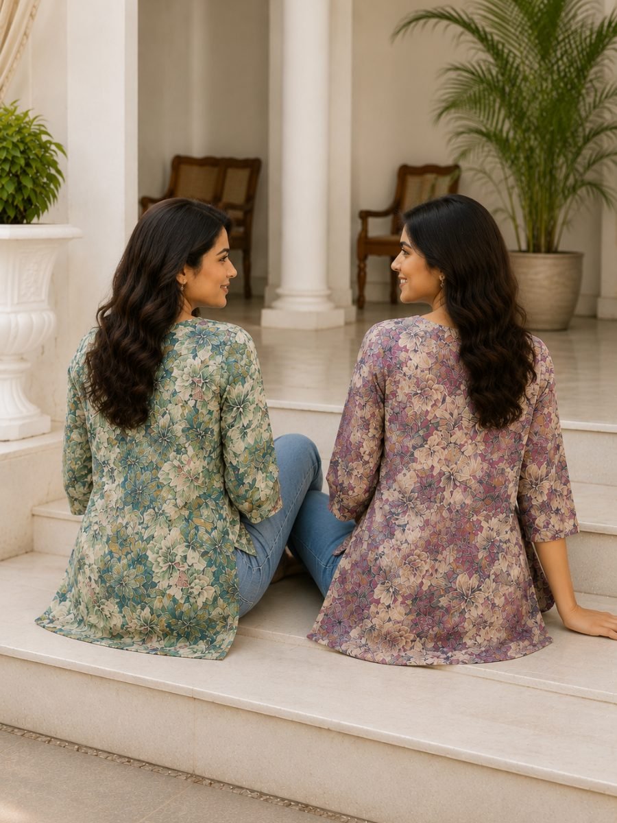 Muslin Short Kurti Set Combo Pack of 2