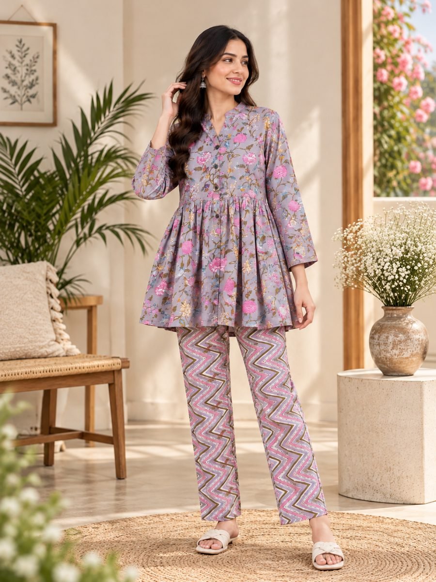Peplum Top & Pant Co-ord Set