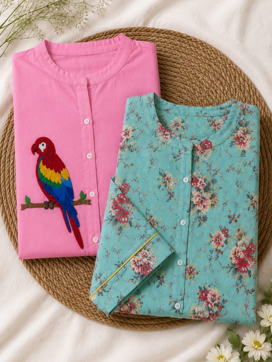 Cotton Long Kurti Combo for Women | Set of 2