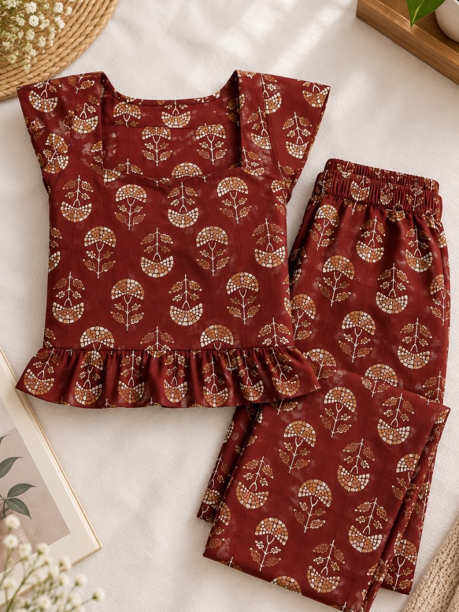 Floral Print Top & Plazzo Pant Co-ord Set