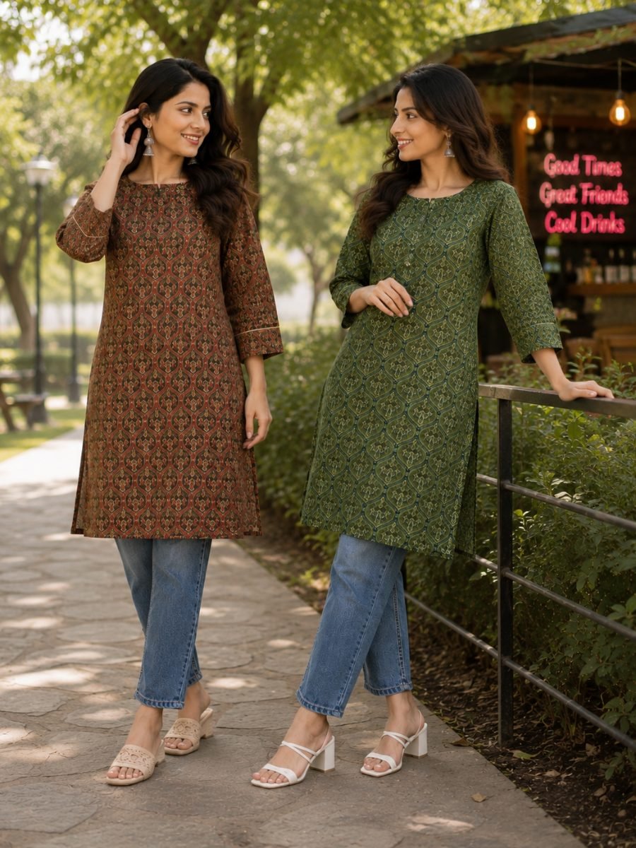 Cotton Long Kurti Combo Pack of 2