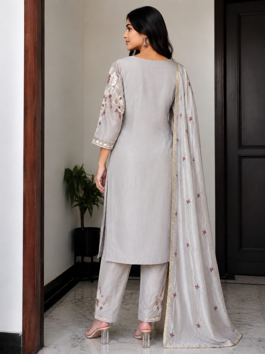 Chaandni Farshi Embroidered Chinon Suit Set