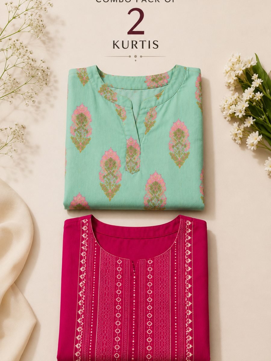Women's Regular Fit Cotton Kurti Combo Pack