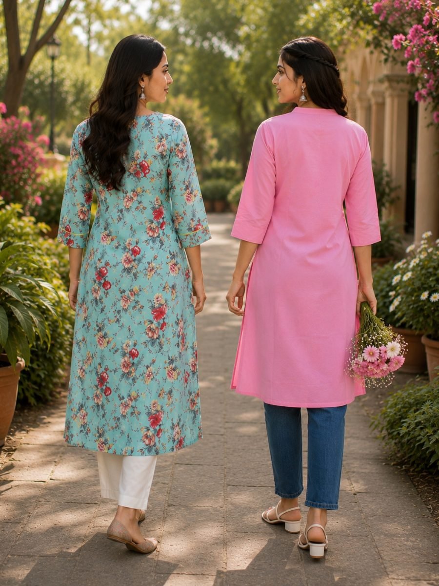 Cotton Long Kurti Combo for Women | Set of 2
