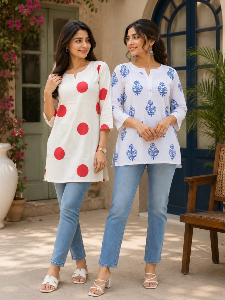 Cotton Short Kurti Combo Pack of 2