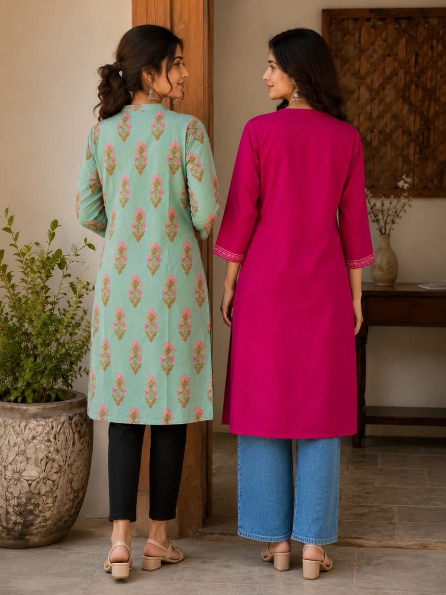 Women's Regular Fit Cotton Kurti Combo Pack