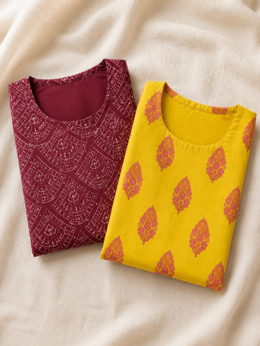 Women's Everyday Wear Cotton Kurti Combo